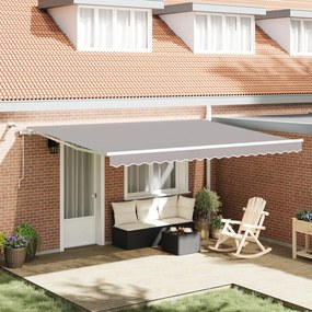 vidaXL Marchiză retractabilă automată cu LED gri deschis 450x300 cm