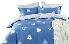 Lenjerie de pat din bumbac albastru