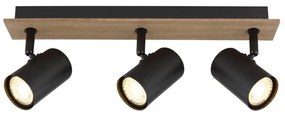 Plafoniera cu 3 Spoturi directionabile LINCA natur/negru