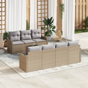 vidaXL Set de canapele pentru grădină 8 pcs Bej 55 x 55 x 37 cm