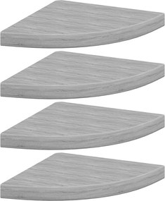 vidaXL Rafturi de colț de perete 4 buc. gri beton 35x35x3,8 cm MDF