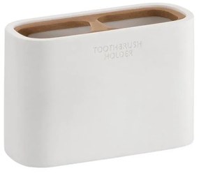 Suport de periuțe de dinți Gedy NINFEA alb/bambus