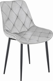 OFERTA Scaun de luat masa din catifea TOR, gri deschis, calitatea II