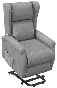 HOMCOM Fotoliu relax, funcție ridicare, funcție de înclinare, până la 200kg, 72,5x94x109cm, Gri | Aosom Romania