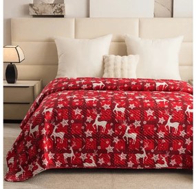 Cuvertura de pat VELVET CHRISTMAS WAVE, rosu Dimensiune: 220 x 240 cm