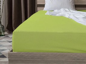 Cearsaf BASIC din jerseu verde deschis 90 x 200 cm