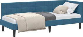 vidaXL Cadru de pat colțar albastru 80 cm x 200 cm Catifea