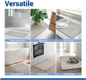 Covoraș de baie taupe din diatomit 39x60 cm Itamos – Wenko
