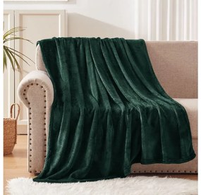 Patura din microplus SOFT, verde inchis Dimensiune: 160 x 200 cm