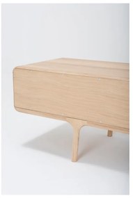 Comodă TV din lemn masiv de stejar cu 2 sertare Gazzda Fawn