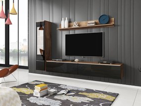 Mobilier living Selwyn I (wotan + Negru lucios ) (iluminat LED Alb). 1054033