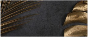 Tablou cu frunze aurii (120x50 cm)