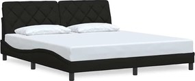 vidaXL Cadru de pat fără saltea, negru, 180x200 cm, textil