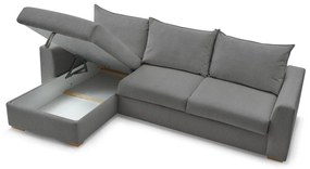 Colțar gri extensibil cu tapițerie din catifea reiată (cu colț variabil) Augustin – Bobochic Paris