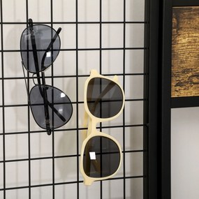 HOMCOM Garderobă în Design Industrial, 1 Tablă Mesaje, 1 Scaun, 8 Cârlige, 1 Geantă de Depozitare, Negru + Maro | Aosom Romania