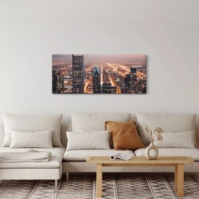 Tabloul cu metropolă luminată (120x50 cm)