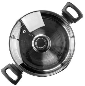 Cratiță Luigi Ferrero Sophia FR-3404, 22x12 cm, 4.2 l, Oțel 18/10, Capac din sticlă, Inducție, Inox