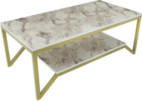 Masuta cafea Flora, auriu/bej, PAL, 120x60x46 cm