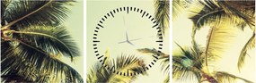 Tablou - Palmieri de cocos (cu ceas) (90x30 cm)