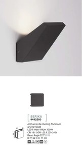 Aplica LED de perete pentru iluminat exterior IP65 SERIKA