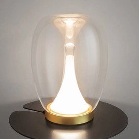 Veioza LED / Lampa de masa design decorativ Splash auriu/transparent