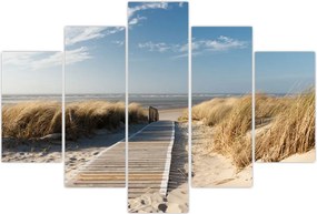 Tablou - Plaja cu nisip de pe insula Langeoog, Germania (150x105 cm)