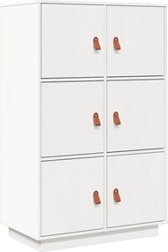 vidaXL Dulap înalt, alb, 67x40x108,5 cm, lemn masiv de pin