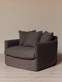 Fotoliu lounge maro din in natural, „Moka”