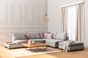 Canapea de colț Tulip Corner Right With Pouf - Light Grey