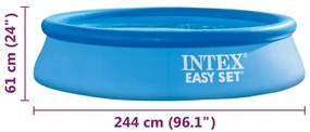 Intex Piscina Easy Set, 244x61 cm, PVC