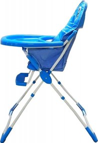 Scaun de masa pentru copii si bebe Baby Care™ CH ,pliabil, centura de siguranta, sezut comfortabil, masuta detasabila, model Micul Marinar, Albastru