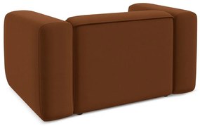 Fotoliu portocaliu/maro cu tapițerie din catifea Ekahi – Makamii