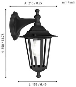 EGLO 22467 - Corp de iluminat perete exterior LATERNA 4 1xE27/60W