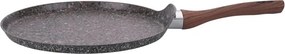 Tigaie pentru clătite Galileo Dakota SChef 5916655, 28 cm, antiaderentă, fără PFOA și nichel, pentru plite cu inducție, granit închis la culoare/maro