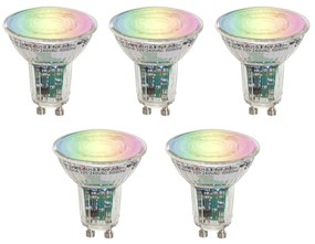 Set de 5 becuri LED inteligente GU10 50 Luminoase RGBW 4,5W 350 lm 2700-6000K