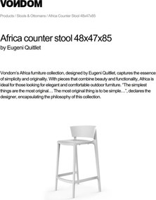 Set 4 Scaune de bar exterior / interior design modern premium AFRICA H-85cm 65030