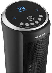 Sencor - Aerotermă cu ventilator și rezistență ceramică, 1300/2200 W, 230 V, negru, cu telecomandă