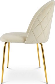 Scaun bucatarie INCA VELVET din catifea cu picioare aurii, crem