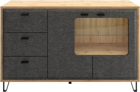 Comoda GRACE, stejar/gri antracit, PAL laminat, 144x42x90 cm