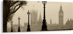 Tablou - Londra în ceață, Anglia (120x50 cm)