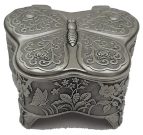 Caseta Metal Bijuterii Fluture