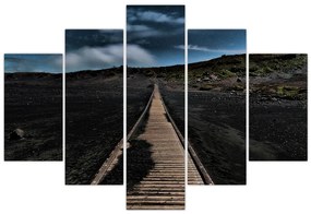 Tablou drumul de lemn în amurg (150x105 cm)