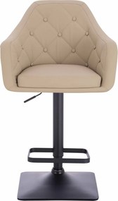 HR831KW Scaun Crem Piele Ecologica Premium Soft cu Bază Neagră