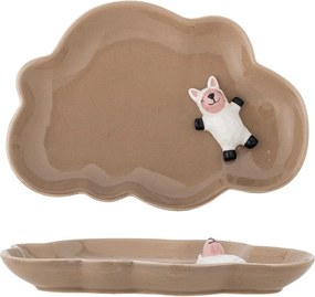 Farfurie pentru copii maro din gresie 14x20 cm Dolly – Bloomingville Mini