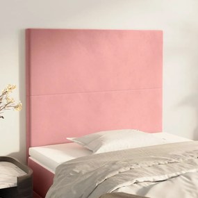 3116099 vidaXL Tăblii de pat, 2 buc, roz, 100x5x78/88 cm, catifea