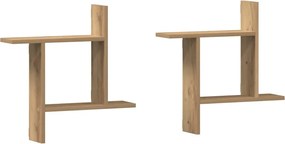 vidaXL Rafturi perete 2buc. stejar artizanal 50x12x50cm lemn prelucrat