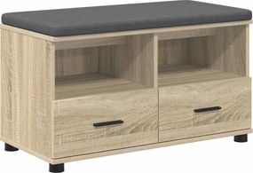 vidaXL Bancă pentru hol cu pernă cu raft Stejar Sonoma 80 x 38 x 46 cm