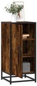 vidaXL Dulap, stejar fumuriu, 35,5x35x76 cm, lemn prelucrat și metal