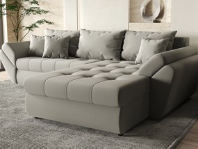 Colțar extensibil dumonde cu ladă de depozitare si sezut confortabil din spuma high-density, Loana Royal Grey II 270x185 cm