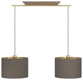 Lustră pe cablu Eglo 390336 SANTANDRIA 2xE27/40W/230V maro/auriu